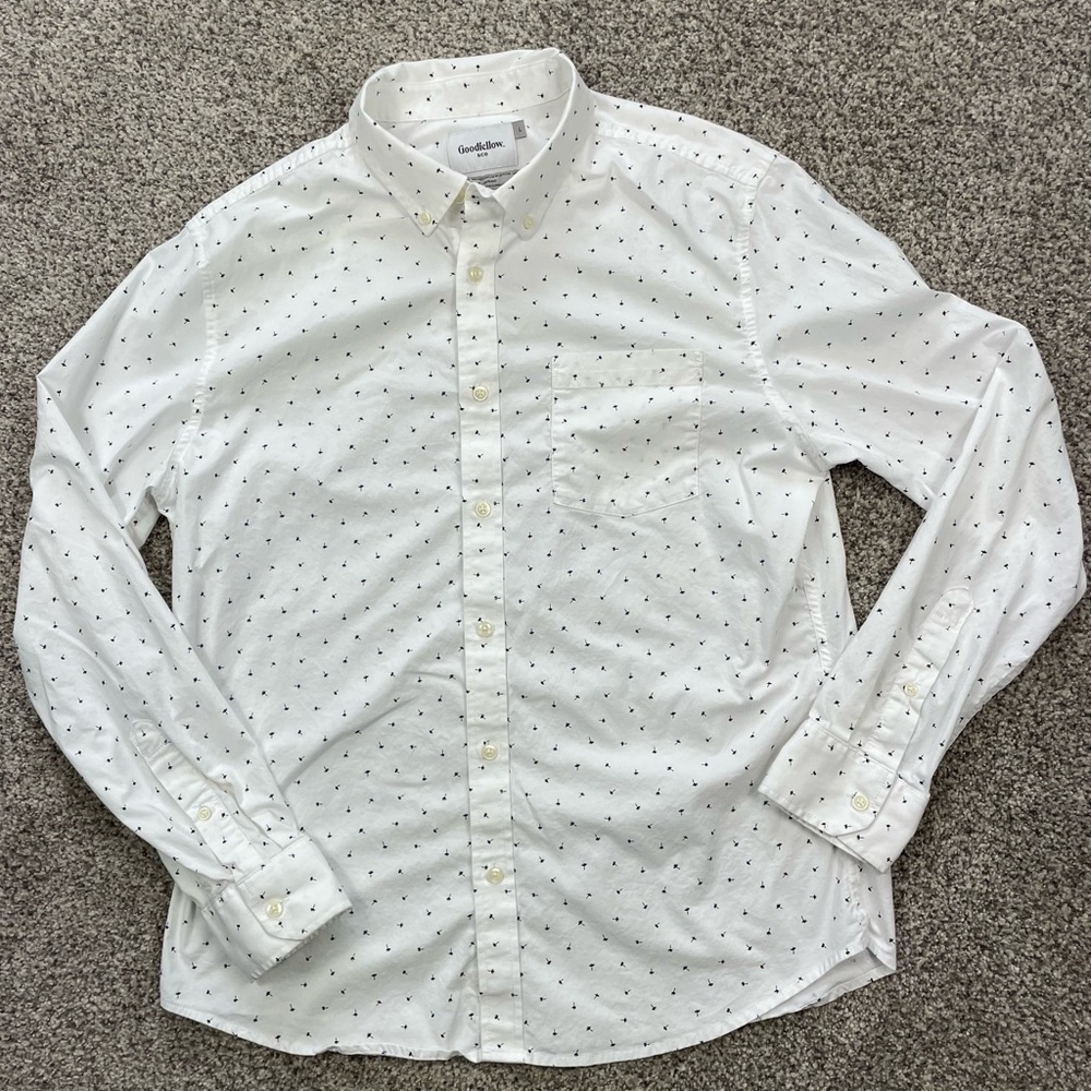 Goodfellow & Co The Everywhere Poplin Button-Up slim fit large
